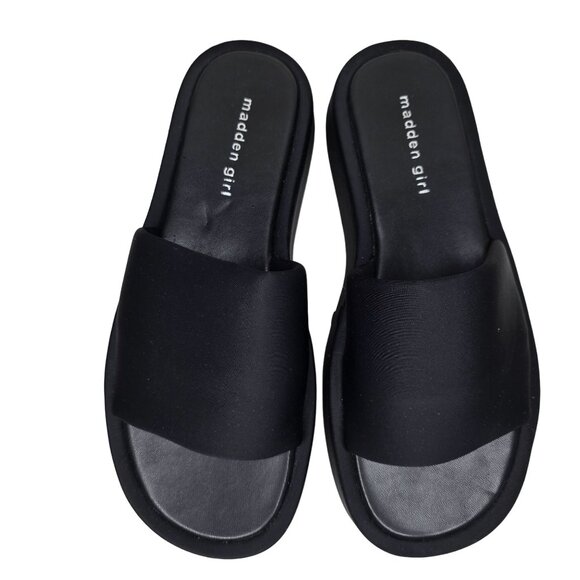Madden Girl Womens Black Platform Slide Sandals Size 8.5 slides 90s 2000s style - Picture 4 of 7